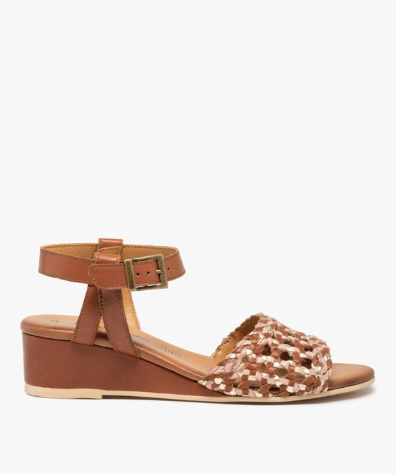 Sandales femme à talon et brides tressées cuir – Pierre Cardin  vue1 - PIERRE CARDIN D - GEMO