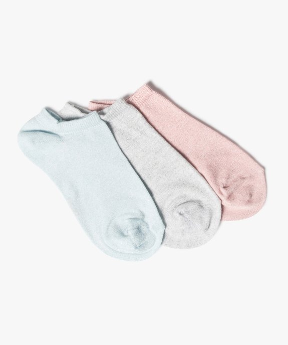 Chaussettes femme ultra-courtes pailletées (lot de 3 paires) vue1 - GEMO(HOMWR FEM) - GEMO