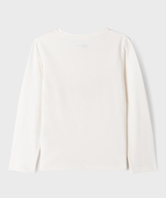 Tee-shirt manches longues avec inscription fantaisie fille vue3 - GEMO 4G FILLE - GEMO