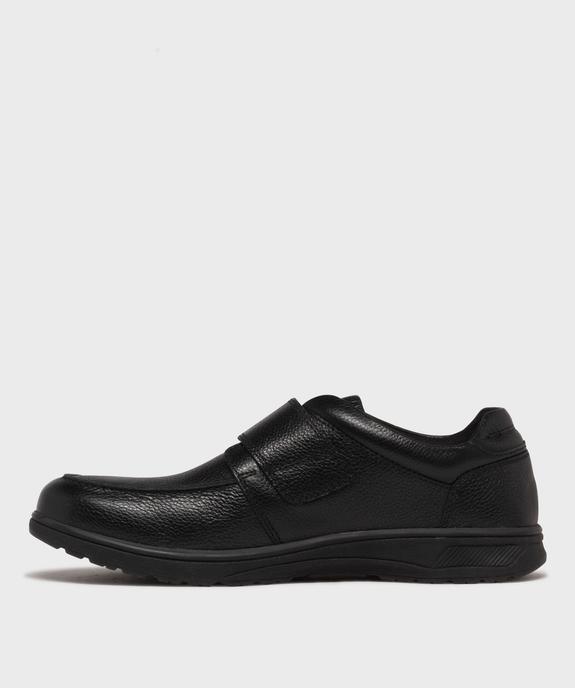 Mocassins à scratch en cuir grainé homme vue3 - G'FLEX - GEMO