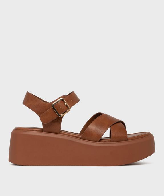 Sandales plateformes à brides croisées femme vue1 - 5 MILES - GEMO