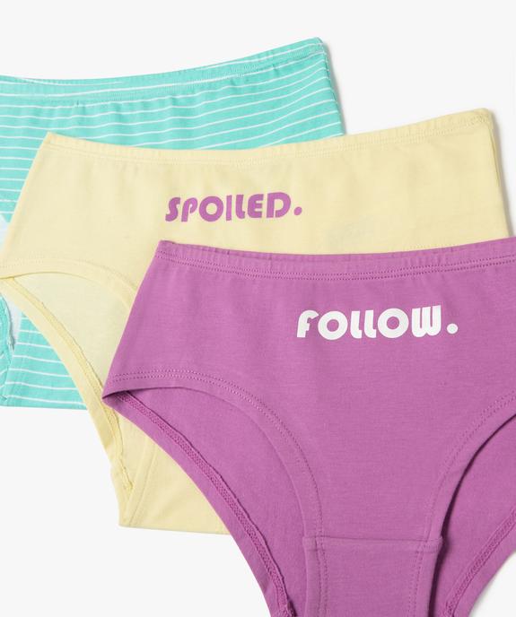 Shorty imprimés en coton stretch fille (lot de 3) vue2 - GEMO 4G FILLE - GEMO