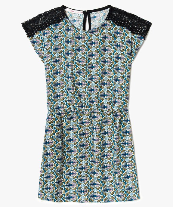 Robe imprimée à épaules macramé vue1 - GEMO (ENFANT) - GEMO