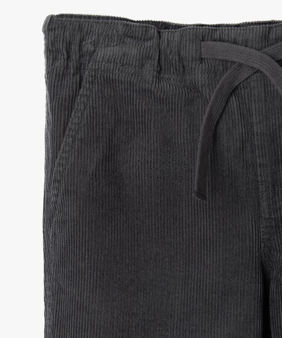 Pantalon chino en velours à taille élastiquée garçon vue2 - GEMO (ENFANT) - GEMO