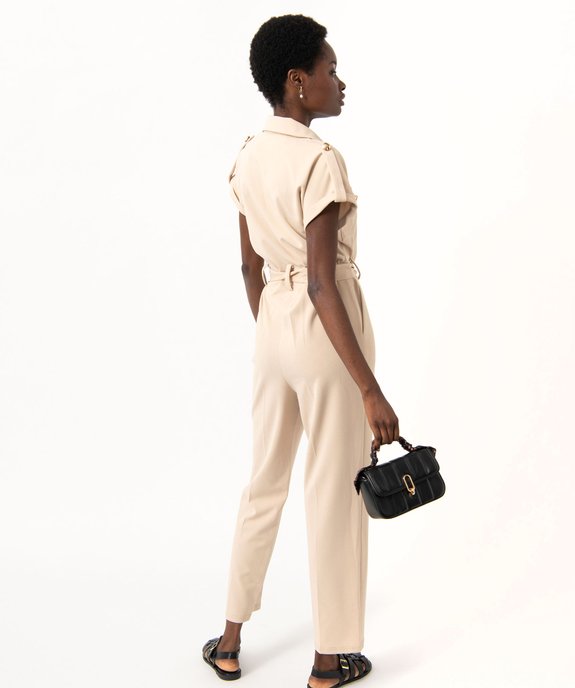 Combinaison pantalon à manches courtes esprit saharienne femme vue3 - GEMO(FEMME PAP) - GEMO