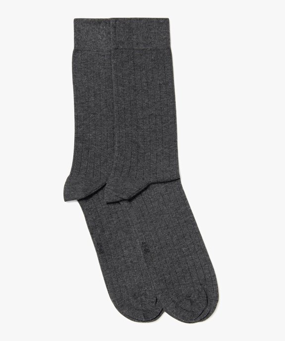 Chaussettes en maille côtelée homme (lot de 2) vue1 - GEMO(HOMWR HOM) - GEMO