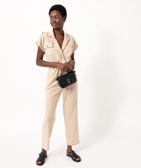 Combinaison pantalon à manches courtes esprit saharienne femme vue1 - GEMO(FEMME PAP) - GEMO
