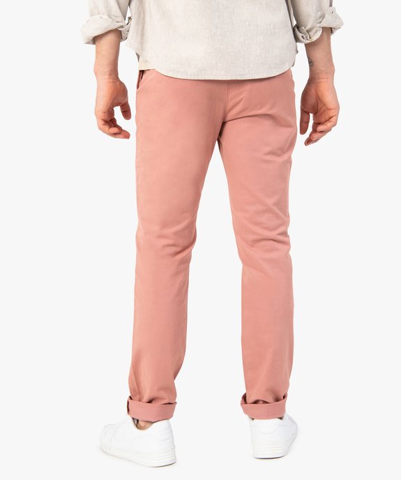 Pantalon chino en coton stretch coupe Slim homme vue3 - GEMO 4G HOMME - GEMO