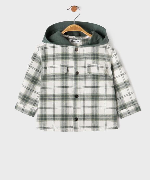Chemise à carreaux avec capuche bébé garçon vue1 - GEMO(BEBE DEBT) - GEMO