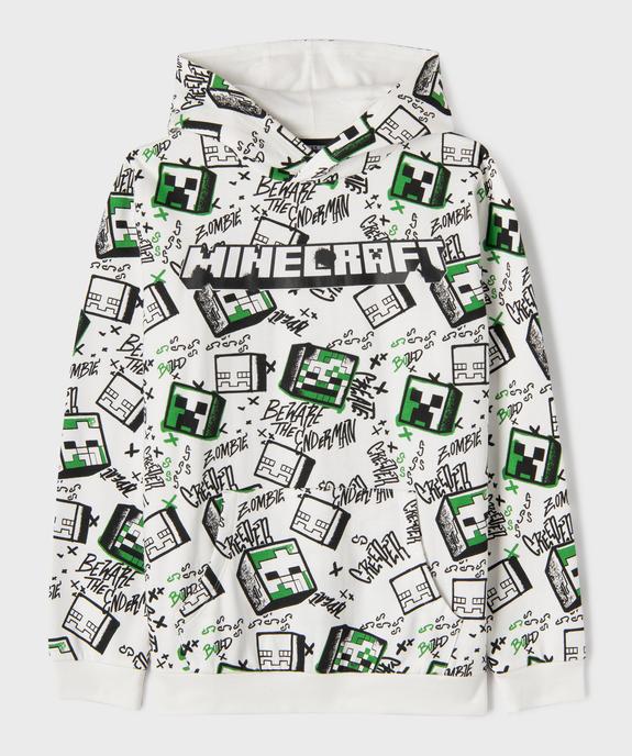 Sweat à capuche en molleton imprimé all over garçon - Minecraft vue1 - MINECRAFT - GEMO