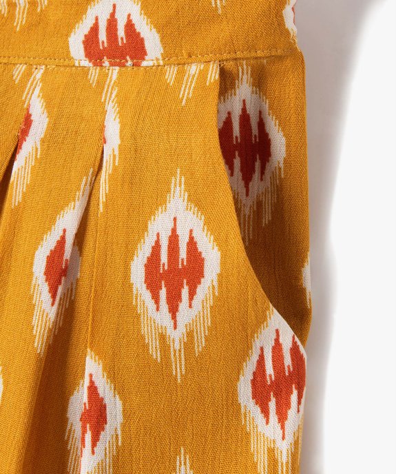 Pantalon fille ample en maille fluide à motifs vue3 - GEMO 4G FILLE - GEMO