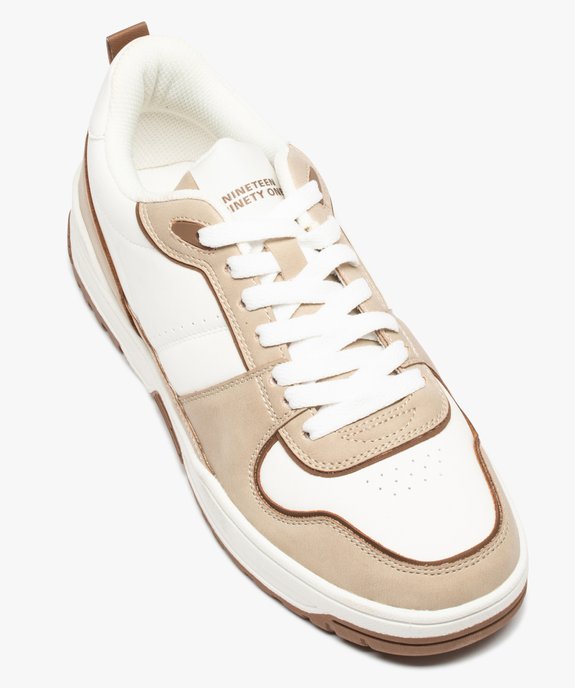 Baskets homme style skateshoes à lacets bicolores vue6 - GEMO 4G HOMME - GEMO