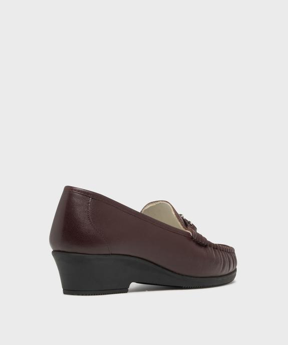 Mocassins confort dessus cuir et talon compensé femme vue4 - G'FLEX - GEMO
