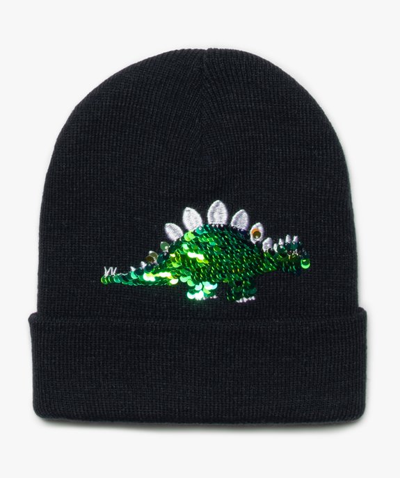 Bonnet garçon avec motif dinosaure en sequins réversibles vue1 - GEMO (ENFANT) - GEMO
