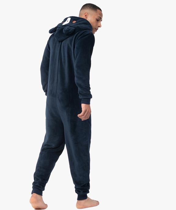 Combinaison D'intérieur Homme Douce En Peluche - Pyjama 2 Pièces à Capuche Et Poche - Chaud Et Confortable