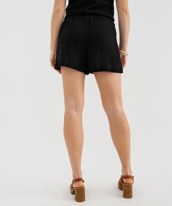 Short ample en viscose et lin femme vue3 - GEMO 4G FEMME - GEMO