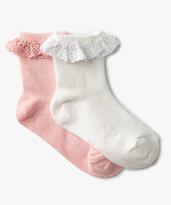Chaussettes bébé fille à volants (lot de 2) vue1 - GEMO 4G BEBE - GEMO