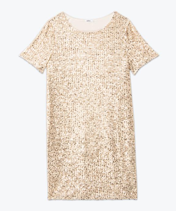 Robe de soirée à manches courtes avec sequins femme vue4 - GEMO(FEMME PAP) - GEMO