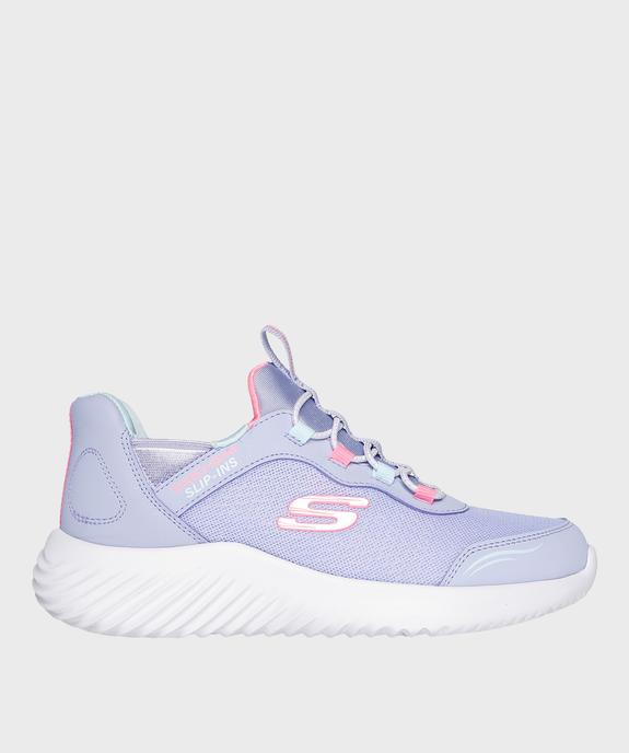 Baskets en toile pailletée enfilage facile fille - Skechers vue1 - SKECHERS - GEMO