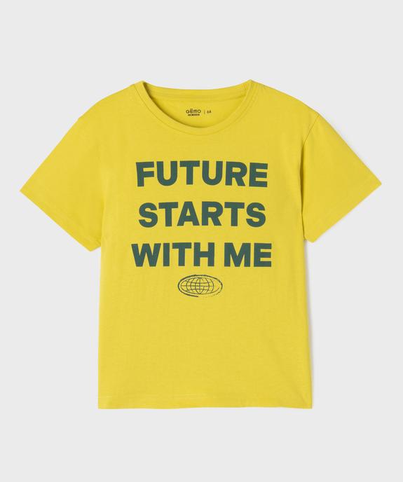 Tee-shirt manches courtes avec inscription sur l’avant garçon vue2 - GEMO 4G GARCON - GEMO