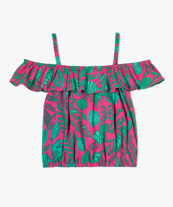 Blouse à bretelles et volant imprimée fille vue1 - GEMO 4G FILLE - GEMO