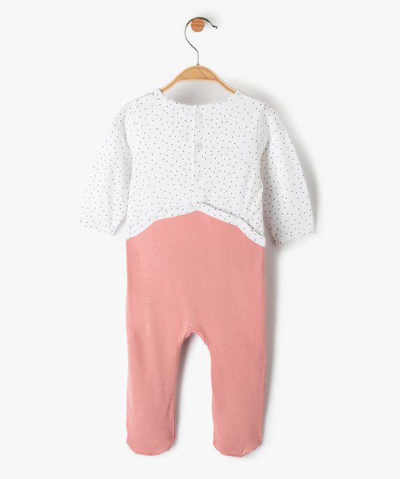Pyjama fille bicolore avec motif licorne vue3 - GEMO(BB COUCHE) - GEMO