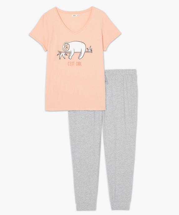 Pyjama femme grande taille avec message humoristique vue4 - GEMO(HOMWR FEM) - GEMO