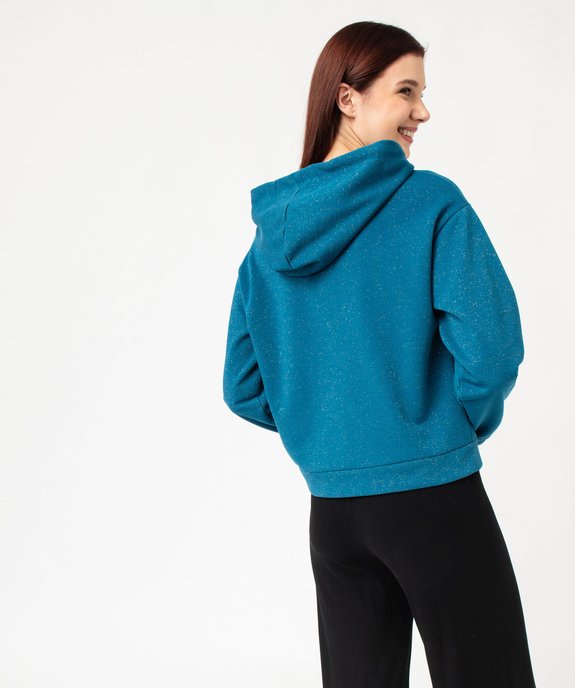 Sweat à capuche pailleté coupe oversize femme vue3 - GEMO(FEMME PAP) - GEMO