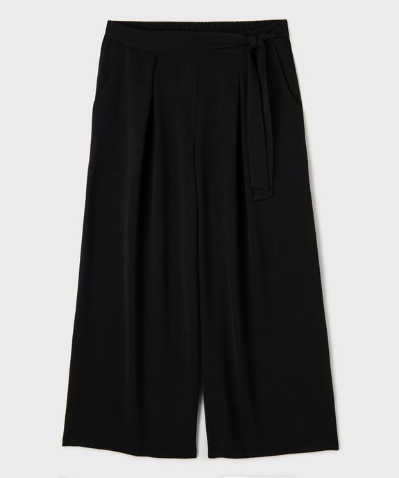 Pantalon large avec ceinture à nouer femme grande taille vue1 - GEMO 4G GT - GEMO