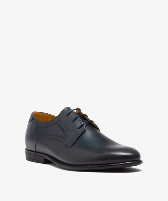 Derby homme en cuir avec surpiqûres fantaisie - Tanéo vue2 - TANEO - GEMO