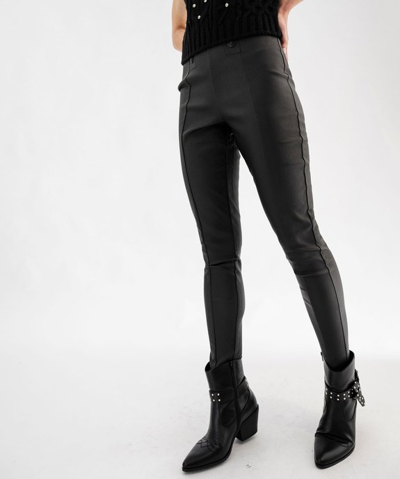 Legging en tissu enduit avec boutons décoratifs femme vue1 - GEMO(FEMME PAP) - GEMO