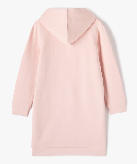 Robe sweat fille à capuche et motif pailleté vue3 - GEMO (ENFANT) - GEMO