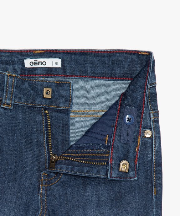 Jean garçon slim en coton stretch délavé ultra résistant vue3 - GEMO 4G GARCON - GEMO