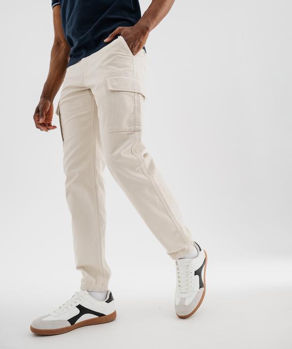 Pantalon cargo coupe straight en coton stretch homme vue1 - GEMO (HOMME) - GEMO