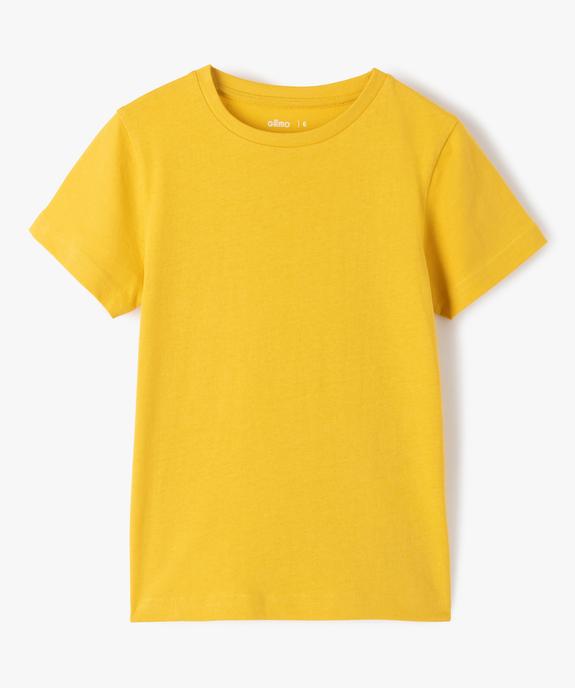Tee-shirt à manches courtes en coton uni garçon vue1 - GEMO (ENFANT) - GEMO