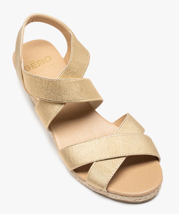 Sandales femme unies à talon compensé et brides élastiques vue5 - VALENTINA BALDA - GEMO