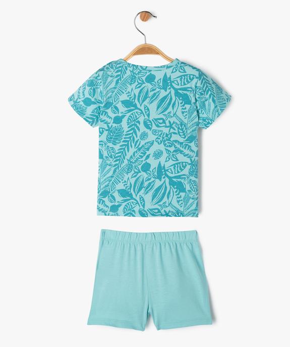 Pyjashort 2 pièces à motif feuillage exotique bébé garçon vue3 - GEMO 4G BEBE - GEMO