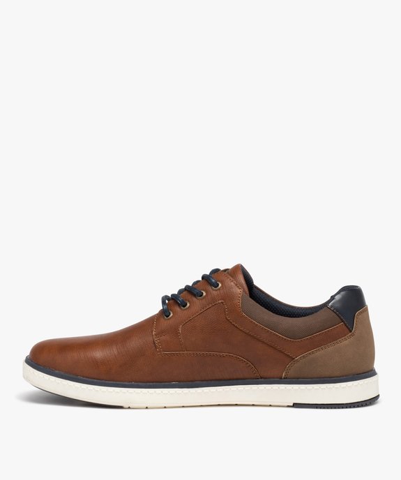 Derbies style tennis à semelle contrastée homme vue4 - GEMO (CASUAL) - GEMO