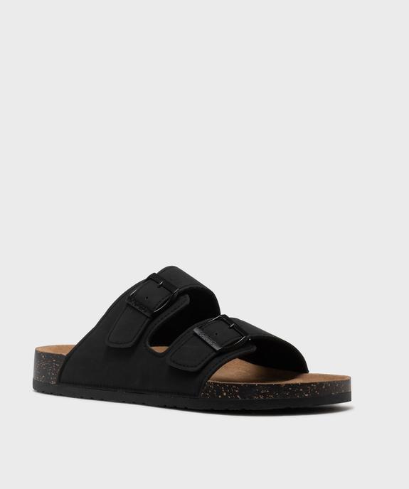 Sandales mules en suédine à larges brides homme - Isotoner vue2 - ISOTONER - GEMO