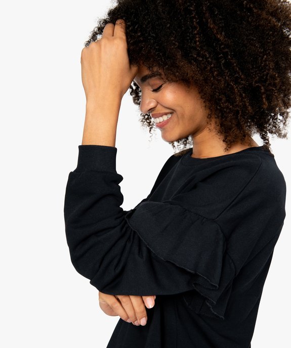 Sweat femme loose à manches volantées vue1 - GEMO(FEMME PAP) - GEMO