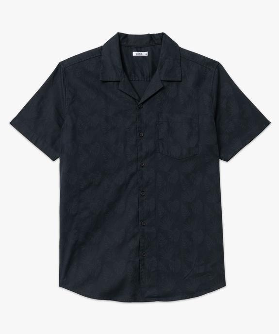 Chemise à manches courtes avec motifs ton sur ton homme vue4 - GEMO (HOMME) - GEMO