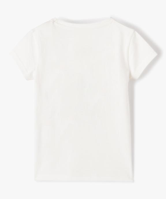 Tee-shirt fille à manches courtes imprimé panthère et paillettes vue3 - GEMO (ENFANT) - GEMO