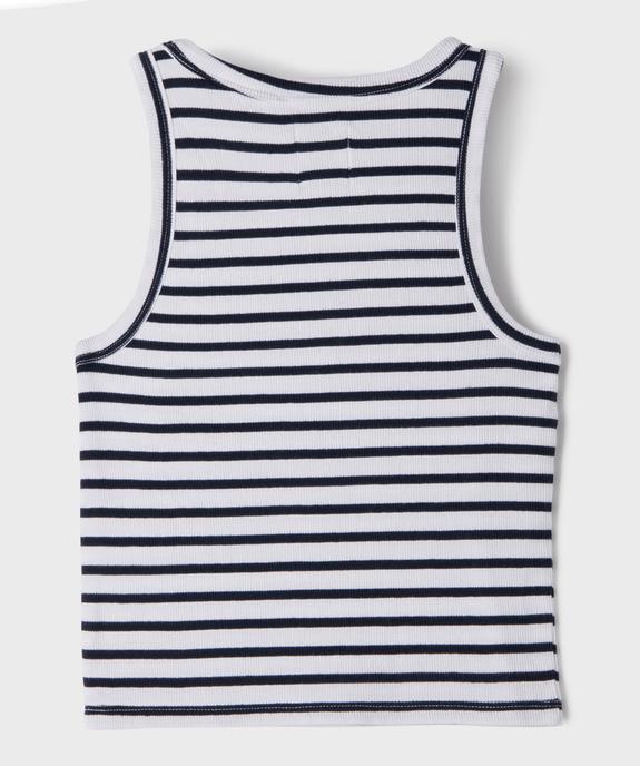 Débardeur rayé en maille côtelée fille - LuluCastagnette X Alizée vue3 - LULU CASTAGNETTE GEMO FOR GOOD - GEMO