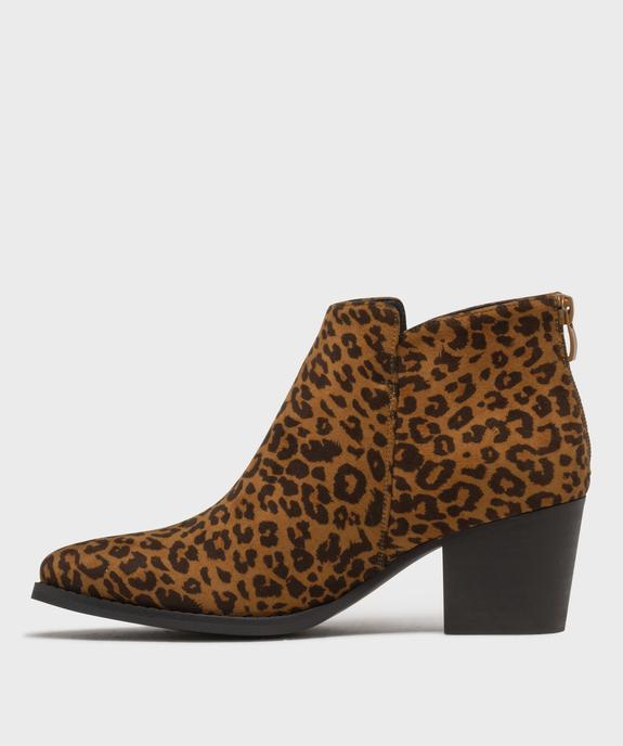 Bottines à talon imprimé léopard femme - Follow Me vue3 - FOLLOW ME - GEMO