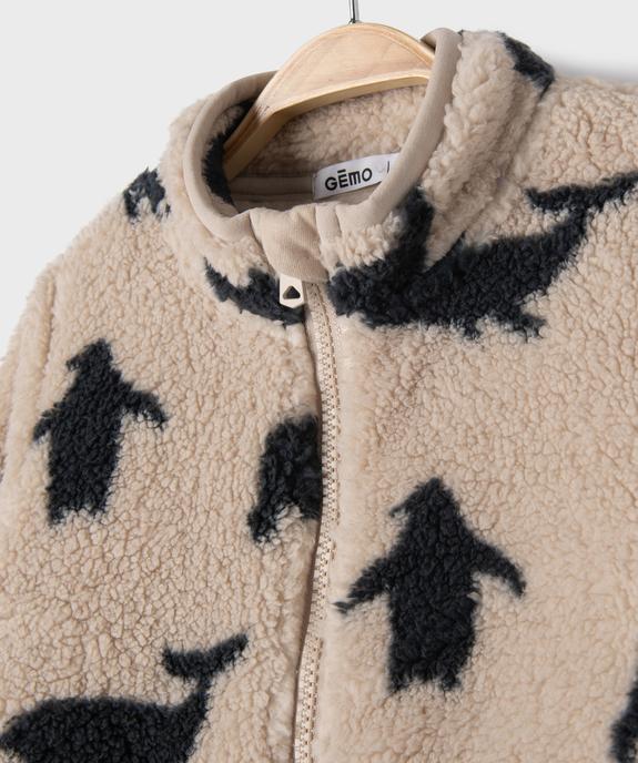 Sweat zippé en sherpa imprimé bébé garçon vue4 - GEMO(BEBE DEBT) - GEMO