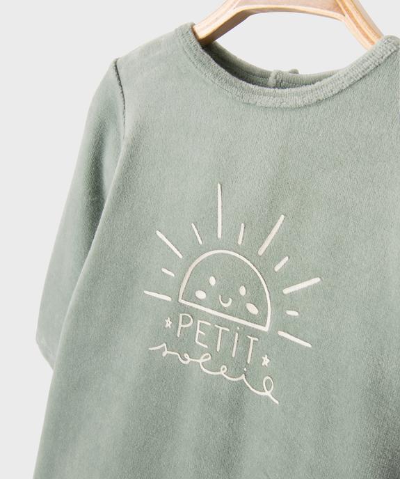 Pyjama en velours avec message sur le buste bébé vue2 - GEMO(BB COUCHE) - GEMO