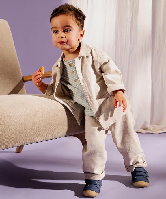 Chemise chic en coton et lin bébé garçon vue4 - GEMO(BEBE DEBT) - GEMO