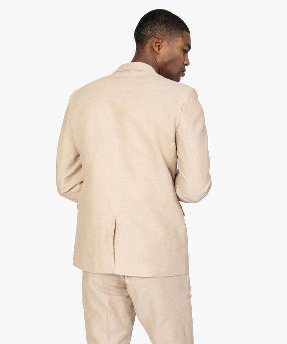 Veste de costume homme en lin majoritaire vue3 - GEMO (HOMME) - GEMO