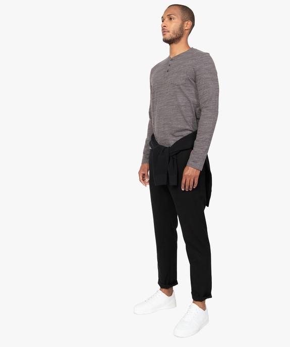 Tee-shirt à manches longues et col tunisien homme vue5 - GEMO 4G HOMME - GEMO