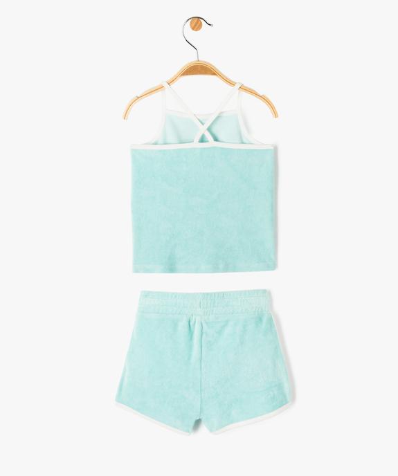 Ensemble bébé fille 2 pièces : short + débardeur en éponge vue4 - GEMO(BEBE DEBT) - GEMO